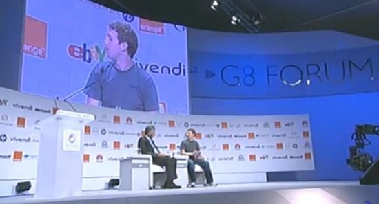 Facebook CEO马克-扎克伯格在八国集团电子论坛上
