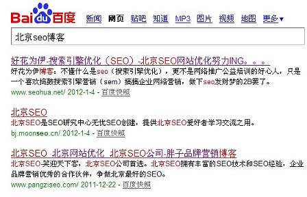 北京SEO博客排名截图