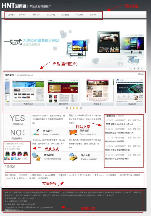 湖南SEO网站首页结构图
